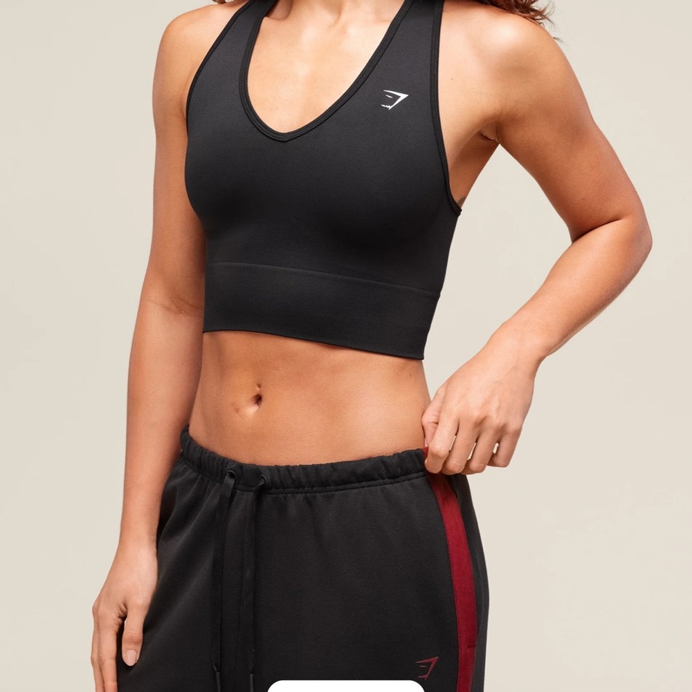 Gymshark Black Racerback Crop Sports Bra